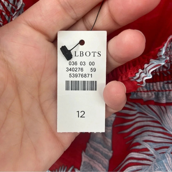 NWT Talbots Oasis Palm Fit and Flare Voile Dress Size 12 - Picture 8 of 11